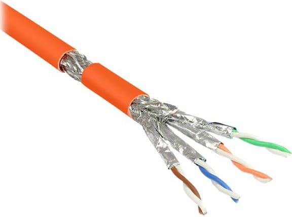 Good Connections - Bulkkabel - 100 m - SFTP, PiMF -Cat.7 Rohkabel - halogenfrei, Riser - orange