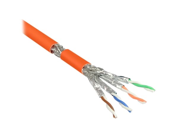 Good Connections - Bulkkabel - 100 m - SFTP, PiMF -Cat.7 Rohkabel - halogenfrei, Riser - orange