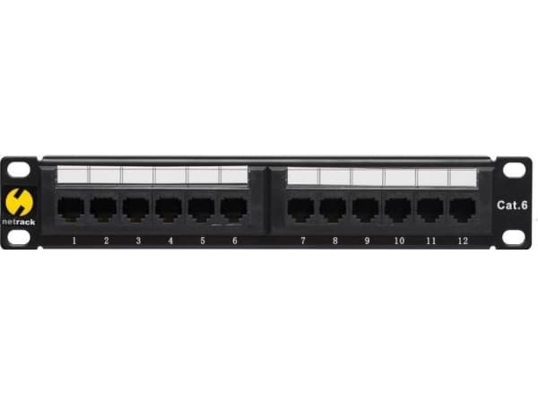 Netrack - Koblingspanel - CAT 6 - UTP - RJ-45 X 12 - svart - 10"