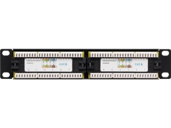 Netrack - Koblingspanel - CAT 6 - UTP - RJ-45 X 12 - svart - 10"