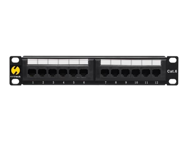 Netrack - Koblingspanel - CAT 6 - UTP - RJ-45 X 12 - svart - 10"