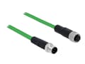 Miniatyrbilde 1 av 5: Delock - Nettverksforlengelseskabel - 4-pins M12 (hann) til 4-pins M12 (hunn) - 5 m - trippel beskyttelse - halogenfri - grønn
