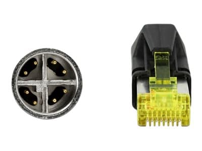 Delock - Liitäntäkaapeli - 8-nastainen M12-X (han) til RJ-45 (Hirose) (P) - 2 m - SFTP - CAT 6a - halogenfri - vandblå