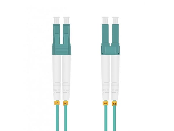 Helos - Patch-Kabel - LC Multi-Mode (M) zu LC Multi-Mode (M) - 0.5 m - Glasfaser - Duplex - 50/125 Mikrometer - OM3 - Aquamarin