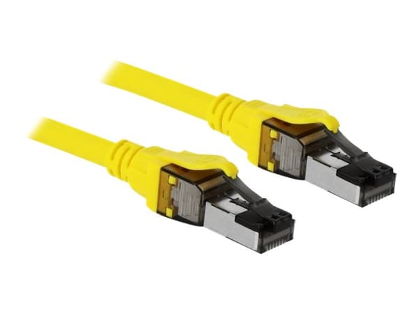 Delock - Nettverkskabel - RJ-45 (hann) til RJ-45 (hann) - 5 m - SFTP, PiMF - CAT 8.1 - halogenfri, uten hindringer, flertrådet - gul