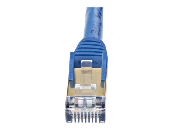 StarTech.com 5m CAT6A Ethernet Cable, 10 Gigabit Shielded Snagless RJ45 100W PoE Patch Cord, CAT 6A 10GbE STP Network Cable w/Strain Relief, Blue, Fl