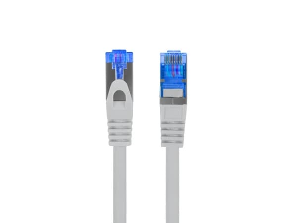 Lanberg - Koblingskabel - RJ-45 (hann) til RJ-45 (hann) - 10 m - 0.98 cm - S/FTP - CAT 6a - flertrådet - grå, RAL 7035