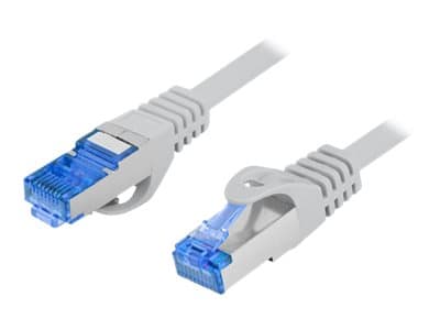 Lanberg - Koblingskabel - RJ-45 (hann) til RJ-45 (hann) - 10 m - 0.98 cm - S/FTP - CAT 6a - flertrådet - grå, RAL 7035
