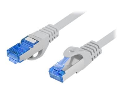 Lanberg - Koblingskabel - RJ-45 (hann) til RJ-45 (hann) - 0.5 m - S/FTP - CAT 6a - formstøpt, uten hindringer - grå, RAL 7035