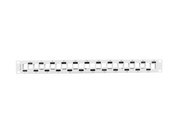 Lanberg PPKS-1224-S - Pluggbord (blankt) - rackmonterbar - grå - 1U - 19" - 24 porter