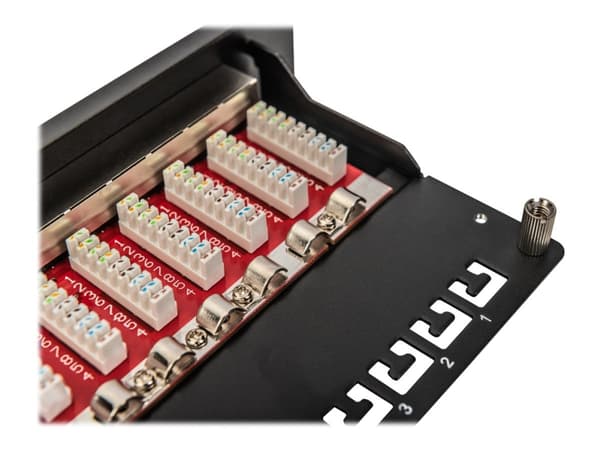 DIGITUS DN-91612S-EA - Koblingspanel - rackmonterbar - CAT 6a - STP - RJ-45 X 12 - svart, RAL 9005 - 1U - 10"