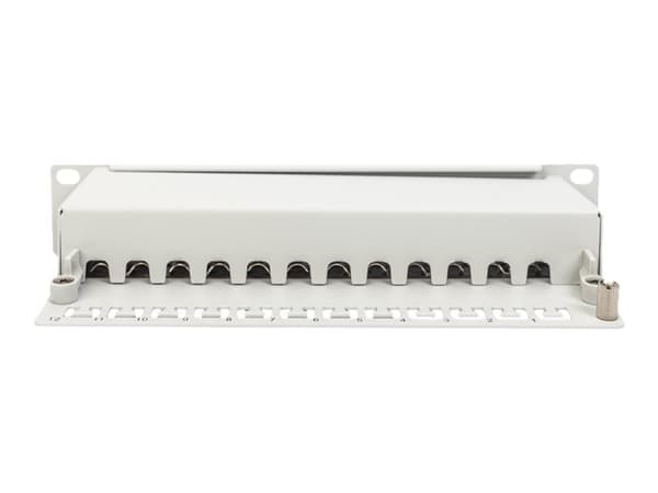 DIGITUS DN-91612S-EA-G - Patch-panel - rackmontering - CAT 6a - STP - RJ-45 X 12 - grå, RAL 7035 - 1U - 10"