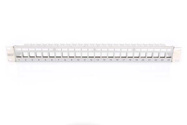 DIGITUS Professional DN-91410-LF - Pluggbord (blankt) - rackmonterbar - STP - RAL 7035, grå - 1U - 19" - 24 porter