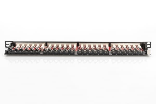 DIGITUS DN-91624S-SL-EA - Koblingspanel - CAT 6a - STP - RJ-45 X 24 - svart, RAL 9005 - 0.5U - 19"
