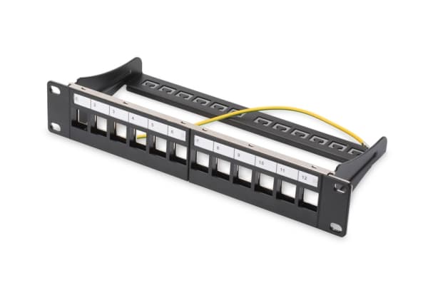 DIGITUS Professional DN-91420 - Patch panel (blank) - STP - sortering, RAL 9005 - 1U - 10" - 12 porter