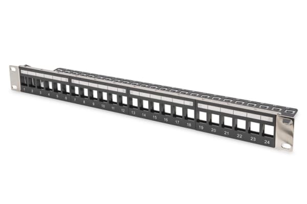 DIGITUS Professional DN-91411-LF - Kopplingspanel (tom) - rackmontering - STP - svart, RAL 9005 - 1U - 19" - 24 portar