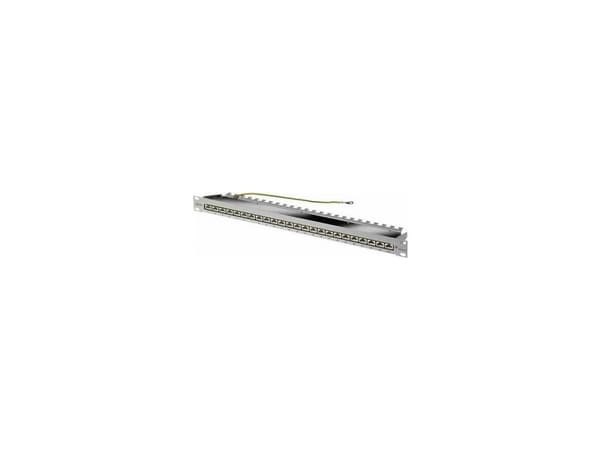 Telegärtner MPP24-HS - Patch-panel - CAT 6a - STP - RJ-45 X 24 - ljusgrå, RAL 7035 - 1U - 19"