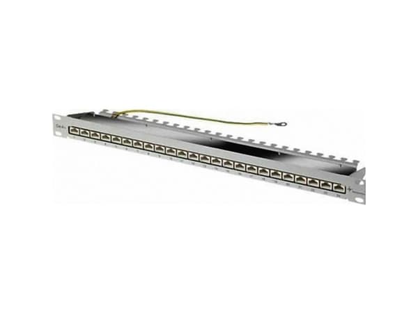 Telegärtner MPP24-HS - Patch-panel - CAT 6a - STP - RJ-45 X 24 - ljusgrå, RAL 7035 - 1U - 19"