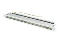 Telegärtner MPP24-HS - Patch-panel - CAT 6a - STP - RJ-45 X 24 - ljusgrå, RAL 7035 - 1U - 19" Grå