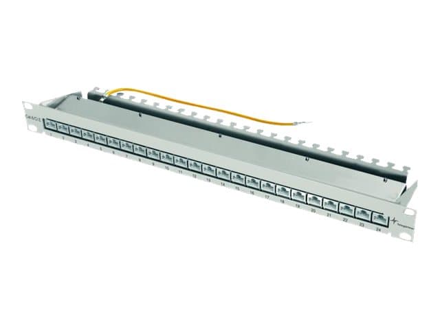 Telegärtner MPP24-HS K - Patch-panel - RJ-45 X 24 - ljusgrå, RAL 7035 - 1U - 19"