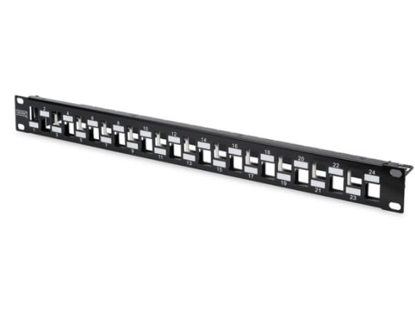 Digitus DN-91412, 10 Gigabit Ethernet, 10000 Mbit/s, Cat6a, Musta, Galvanoitu teräs, Telinekiinnitys