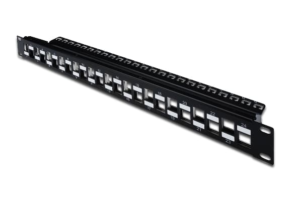 Digitus DN-91412, 10 Gigabit Ethernet, 10000 Mbit/s, Cat6a, Musta, Galvanoitu teräs, Telinekiinnitys