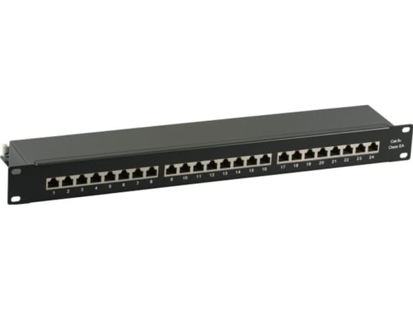 EFB Elektronik 37666SW.1M, RJ-45, Gull, Cat6a, 22/24, Sort, Rackmontering