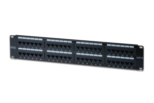 DIGITUS - Patch-panel - CAT 6 - UTP - RJ-45 X 48 - grå, RAL 7035 - 2U - 19"