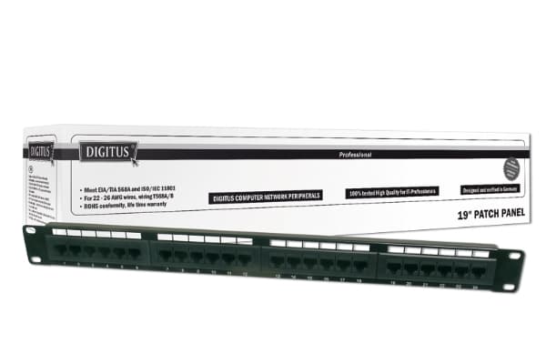 DIGITUS - Patch-panel - CAT 6 - UTP - RJ-45 X 48 - grå, RAL 7035 - 2U - 19"