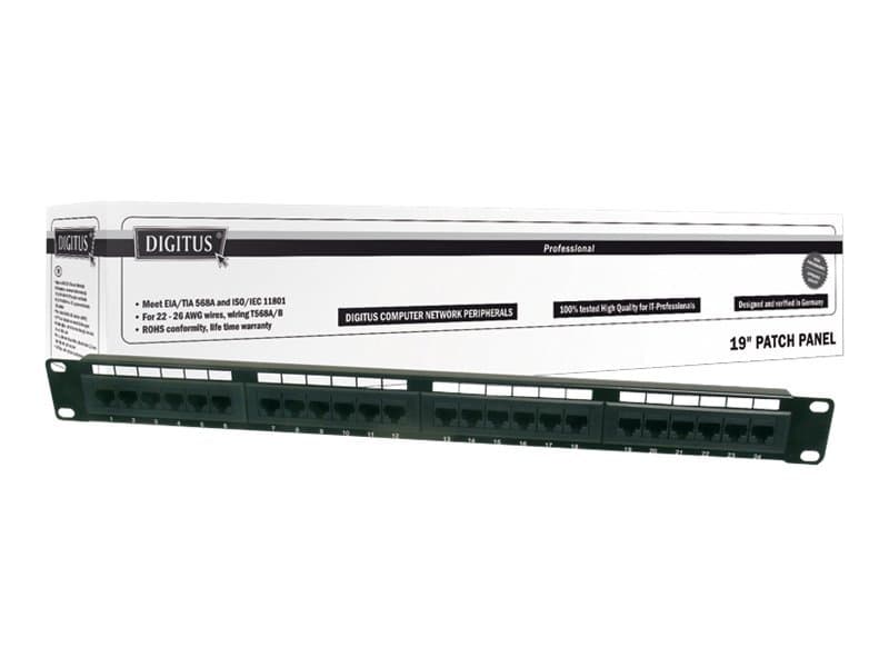 DIGITUS - Patch-panel - CAT 6 - UTP - RJ-45 X 48 - grå, RAL 7035 - 2U - 19"
