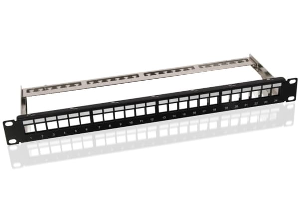 Goobay 95743, RJ-45, Musta, Telinekiinnitys, 1U