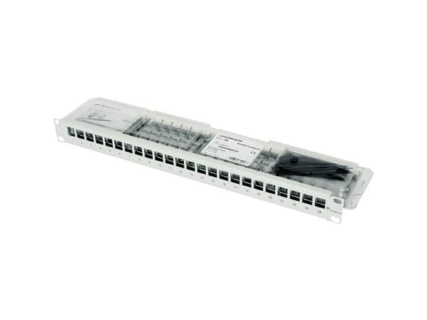 Telegärtner AMJ Module K Cat.6 - Koblingspanel - CAT 6 - RJ-11/RJ-12 X 24 - lysegrå, RAL 7035 - 1U - 19"