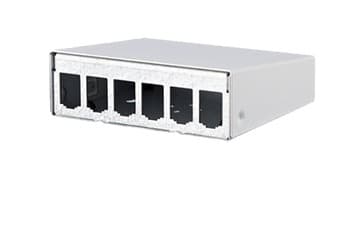 BTR E-DAT modul - Overflatemonteringsboks for nettverk - veggmonterbar - CAT 6a - ren hvit, RAL 9010 - 6 porter