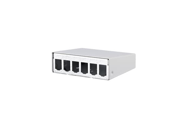BTR E-DAT modul - Overflatemonteringsboks for nettverk - veggmonterbar - CAT 6a - ren hvit, RAL 9010 - 6 porter