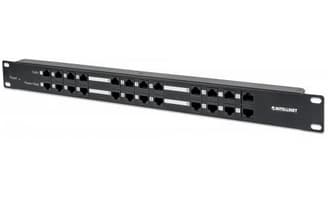 Intellinet 720342, RJ-45, Cat5e, Svart, Metall, Stativmontering, 1U