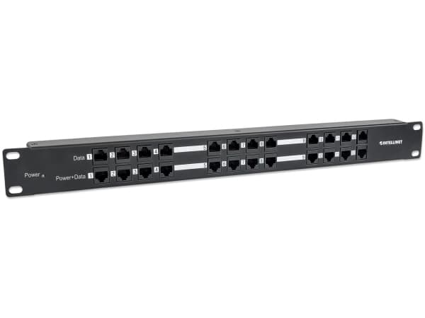 Intellinet 720342, RJ-45, Cat5e, Svart, Metall, Stativmontering, 1U