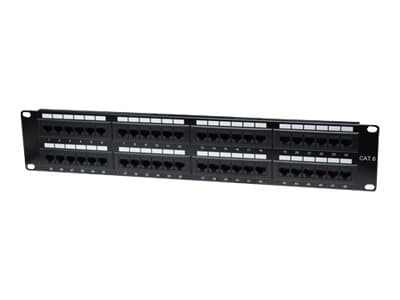 Intellinet Patch Panel, Cat6, UTP, 48-Port, 2U, Black - Koblingspanel - CAT 6 - UTP - RJ-45 X 48 - svart - 2U - 19"