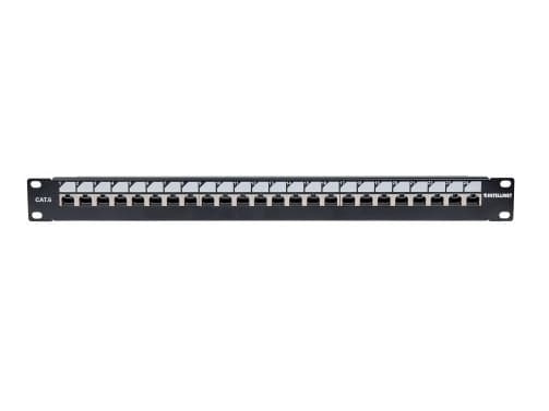 Intellinet 720564, IEEE 802.3, IEEE 802.3ab, IEEE 802.3an, IEEE 802.3u, RJ-45, Gull, U/UTP (UTP), Sort, Rackmontering Sort