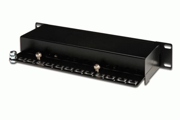 DIGITUS DN-91612S - Patch-panel - CAT 6 - RJ-45 X 12 - svart, RAL 9005 - 1U