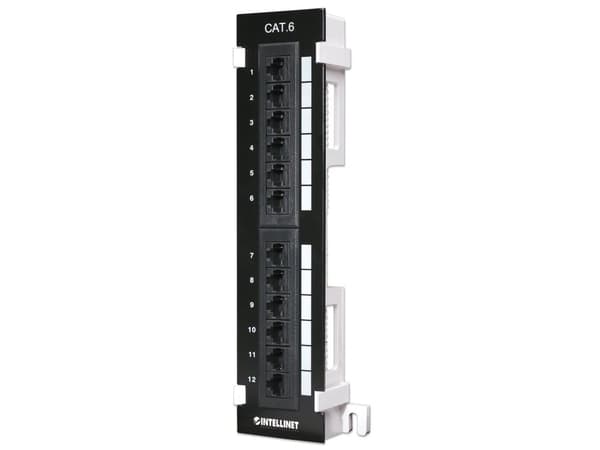 Intellinet 560269, IEEE 802.3, IEEE 802.3ab, IEEE 802.3u, Raskt Ethernet, Gigabit Ethernet, RJ-45, Gull, U/UTP (UTP), Sort