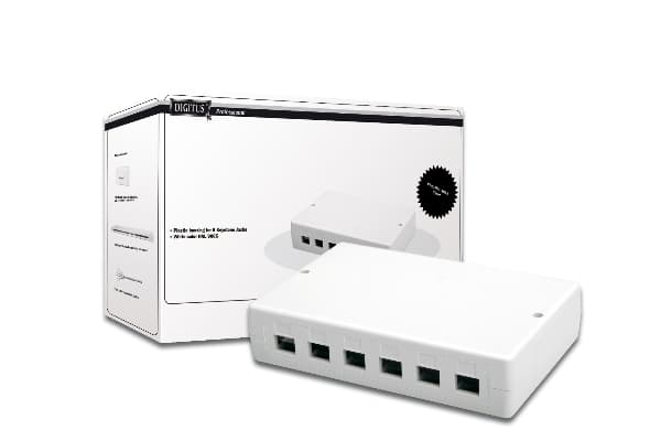 DIGITUS - Modulært innføringshus - hvit, RAL 9010 - 6 porter