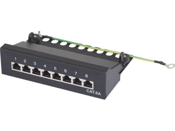 Renkforce 8-porttinen verkkoyhteysrasia CAT 6A 1 U