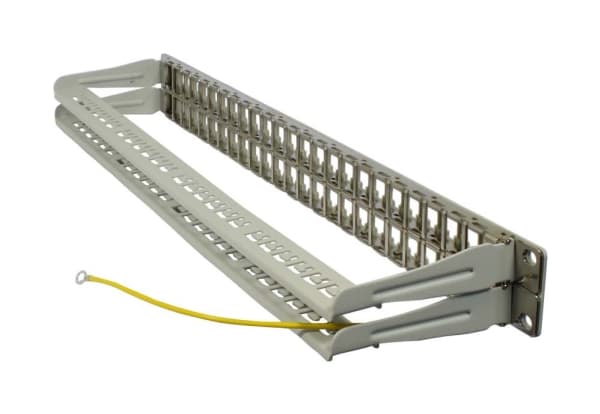 Keystone-moduuliteline 19Patchpanel 48xTPmoduulille 1Ut95mm vaaleanharmaa Synergy 21