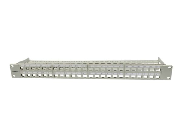 Keystone-moduuliteline 19Patchpanel 48xTPmoduulille 1Ut95mm vaaleanharmaa Synergy 21