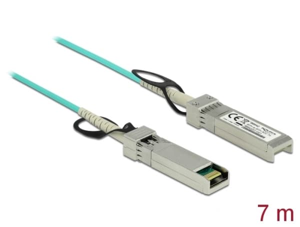 Delock - Nettverkskabel - SFP+ (hann) til SFP+ (hann) - 7 m - 3 mm - fiberoptisk - SFF-8431/SFF-8432 - Active Optical Cable (AOC) - akvamarin