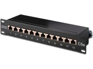 DIGITUS DN-91512S - Liitäntäpaneeli - CAT 5e - RJ-45 X 12 - 1U - 10"