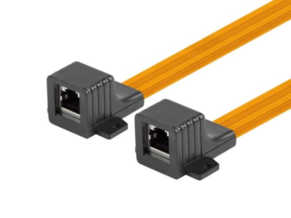 Lanberg - Kopplingsdon för nätverk - RJ-45 (hona) till RJ-45 (hona) - 23 cm - CAT 5e - platt - svart, orange