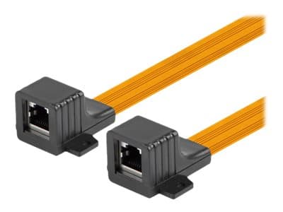 Lanberg - Kopplingsdon för nätverk - RJ-45 (hona) till RJ-45 (hona) - 23 cm - CAT 5e - platt - svart, orange