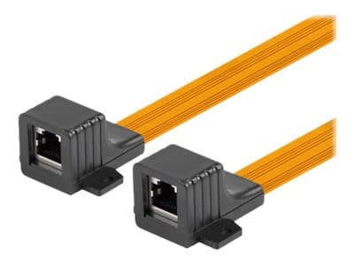 Lanberg - Kopplingsdon för nätverk - RJ-45 (hona) till RJ-45 (hona) - 23 cm - CAT 5e - platt - svart, orange