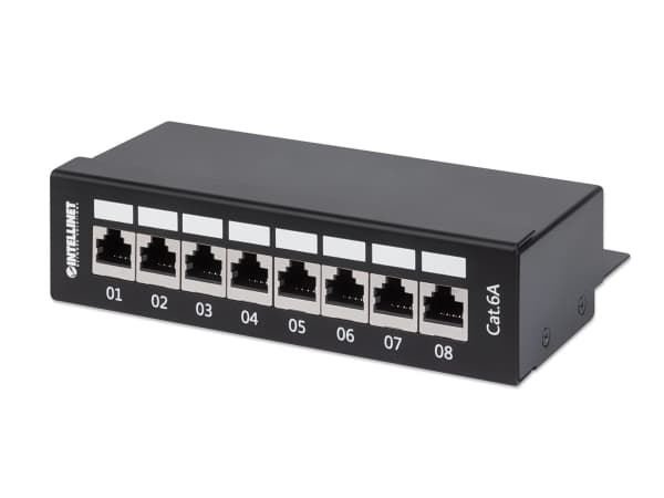 Intellinet 720908, IEEE 802.3, IEEE 802.3ab, IEEE 802.3u, 10/100/1000Base-T(X), Gigabit Ethernet, 1000 Mbit/s, Guld, Cat6a Svart, Grå